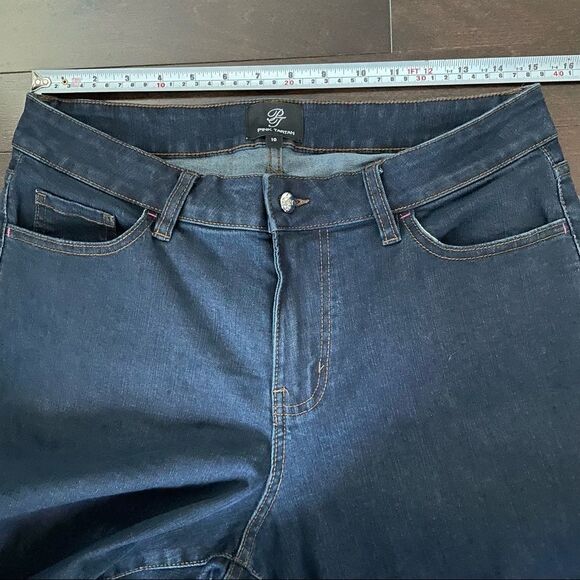 Pink Tartan Straight Leg Dark Denim Jeans Sz 10 - Picture 11 of 13